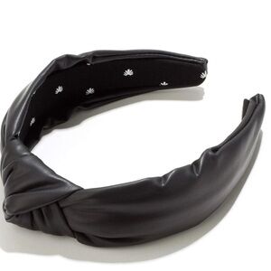 Lele Sadoughi Black Leather Knotted Headband